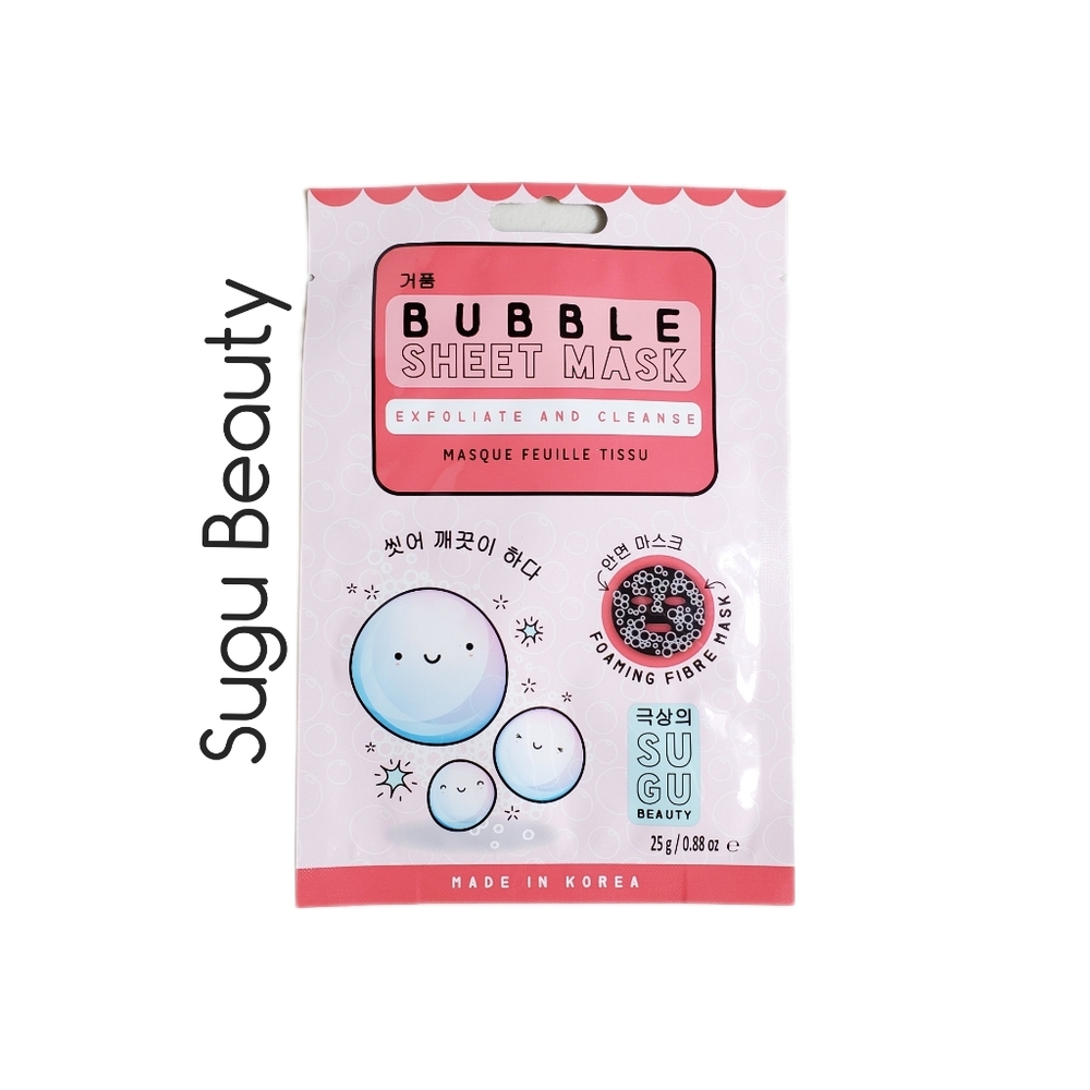 💜 Sugu Beauty Womens Skincare Bubble Sheet Mask Exfoliante & Cleanse Mask